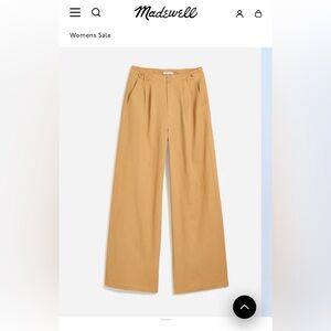 Madewell Harlow Wide-Leg Tan Trouser Pant